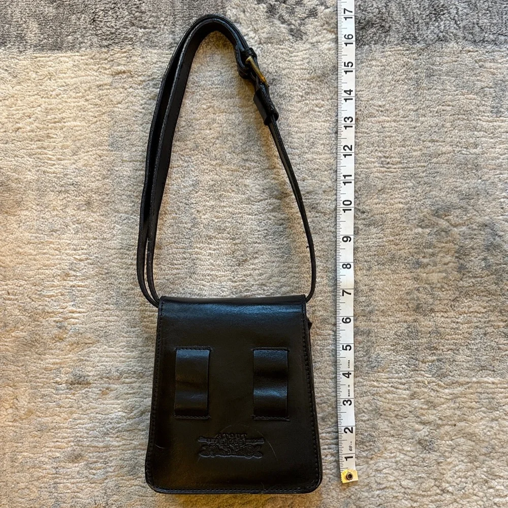 Black Leather Messenger Bag for Men